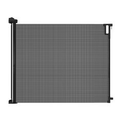 a black and white photo of a screen with metal bars on the bottom, in front of a white background