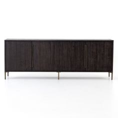 the sideboard is made out of wood and has two doors on one side, and three