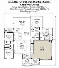 the main floor plan for this home