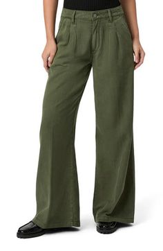 Enjoy the desk-to-dinner polish of these sophisticated front-pleat pants designed with a high waist and on-trend wide legs. 34 1/2" inseam; 27 1/2" leg opening; 12 1/4" front rise Zip fly with button closure Front slant pockets; back patch pockets 53% Tencel® lyocell, 47% cotton Tencel lyocell is a more-sustainably produced fiber made with closed-loop processing Machine wash, line dry Imported Wide Leg Pants With Pleated Waist, Relaxed Fit Wide Leg Bottoms With Pleated Waist, Relaxed Fit Bottoms With Pleated Waist And Wide Leg, Wide Leg Pleated Waist Pants For Summer, Wide Leg Pants With Pleated Waist For Summer, Spring Wide Leg Pants With Pleated Waist, Relaxed Fit Wide-leg Pants With Pleated Waist, High Waist Pleated Wide Leg Pants With Relaxed Fit, High Waist Pleated Wide Leg Pants