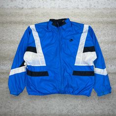 Vintage Nike Windbreaker Track Jacket Blue White Black Swoosh Full Zip Grey Tag 90s Skate / Streetwear Great Condition: 9/10 Men's Size: X-Large Pit to Pit: 26" Length: 28"  Sleeve Length: 22" Cheap Men's Blue Track Jacket, 90s Nike Windbreaker, 90s Skate, Vintage Nike Windbreaker, Nike Windbreaker, Nike Vintage, Mens Vests, Blue White And Black, Vest Outfits