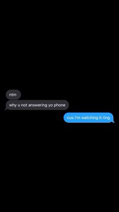 two texts that are in the dark with one saying it's not answering to phone