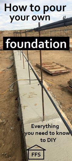 a concrete walkway with the words how to pour your own foundation everything you need to know to diy