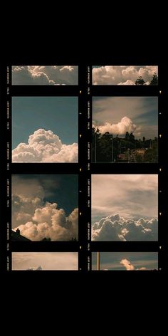 the sky is filled with many different clouds