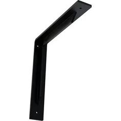 a black metal shelf bracket on a white background