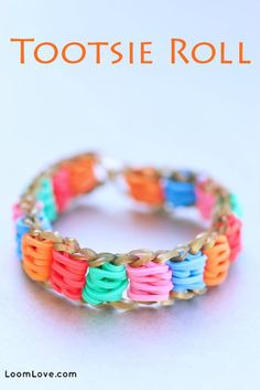 an image of a bracelet made out of different colored beads with the words tootsie roll on it