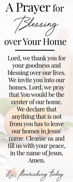 a prayer for blessing over your home