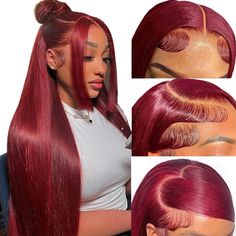 PRICES MAY VARY. 【99J Burgundy Lace Front Wigs Human Hair Material】: 100% Unprocessed Brazilian Virgin Human Hair. Virgin Hair Cut from Young Donor Directly. Chemical-Free. Soft and Healthy, No Shedding, No Tangle, Wine Red Colored, Lasting Durability. 【HD Transparent Lace Front Wigs Human Hair Lace Size】: 13x4 HD Transparent Swiss Lace Frontal Wigs Human Hair, Bigger Than 13x4 Lace Front Wig, More Invisible Breathable & Comfortable. Longer Pre Plucked Natural Hairline with Baby Hair Looks More Heart Shape Part Wig, Wigs And Wine, Harley Quinn Lace Front Wig, Red Wine Wigs, Red Lace Front Wigs Swoop, 99j Lace Front Wig Straight, 99j Wig, Short Lace Front Wigs, Human Lace Wigs