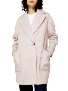 TOPSHOP Carly Long Coat 4 Light Pink size US 4 NWT. MSRP $125 Soft and slouchy, this chilly-day coat is styled with oversized pockets for functional charm.Runs large; order one size down. Topshop US sizes shown.- Front button closure- Long sleeves- Notched lapels- Front patch pockets- Light Pink is lined- 38" regular length Imported.Fiber Content.89% Polyester, 11%.Care.Dry Clean. Attributes: MPN: ASIAGJYHIRBQSPDV Size: 4 US (fits like 0-2) Color: light pink O-2 Peacoat Womens, White Wool Coat, Topshop Jacket, Boyfriend Coat, Knee Length Jacket, Faux Fur Collar Coat, Houndstooth Coat, Cute Coats, Fur Collar Coat