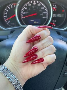 Nails Polish Designs, Extra Long Nails, Best Summer Nails, Long Red Nails, Sharp Nails, Black Acrylic Nails, Vintage Nails, Nails Only, Nails Polish