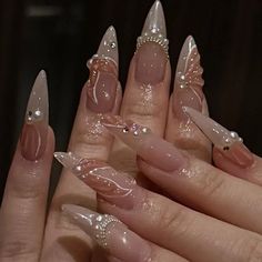 Nagel Tips, Easy Nails, Mermaid Nails, Pretty Nail Designs, Almond Acrylic Nails, Stick On Nails, Nailed It, Artificial Nails