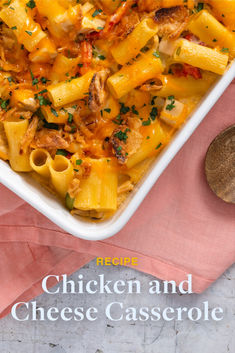 Chicken and cheese — yes please! This delectably creamy casserole is savory, crispy, and fills up the whole family. Rigatoni Casserole, Chicken And Cheese Casserole, Cheese Rigatoni, Turkey Casseroles, Creamy Rigatoni, Creamy Casserole, Pasta Bakes, Chicken And Cheese, Pork Chop Dinner