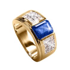 Daniel Steiger Sapphire Skies Men's Ring Guitars For Sale, Classy Men, Automatic Watches For Men, Men's Ring, Gold Collection, Pendant Rings, Mens Jewelry Bracelet, Natural Sapphire, Emerald Cut