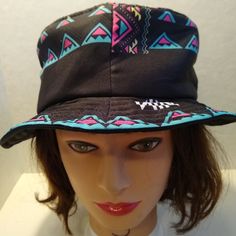 Selection Nacional De Mexico Fisherman Hat This 1990’s Retro Fishermen’s Hat It Is Black With Pink, Blue, Pink Indian Pattern Hat Polyester Blend Mint New Without Tags Please See The Photos Thank You For Stopping By & Please Have A Look At My Other Listing As Well! Have A Blessed Day Momo Indian Patterns, Blessed Day, Fisherman Hat, Have A Blessed Day, Pink Blue, Accessories Hats, The Selection, Mens Accessories, Mint