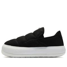 (WMNS) PUMA Suede Mayu Slip-On Canvas 'Black White' 385595-01 (SNKR/Skate/Casual/Women's) Puma Suede, Your Perfect, Casual Women, Slip On, Black White, Black And White, Sneakers, Canvas, White