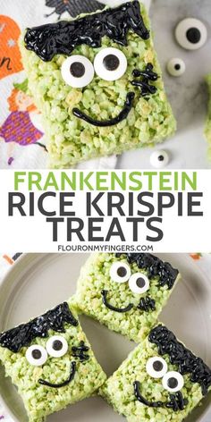 rice krispy treats with eyes and googly eyes on them