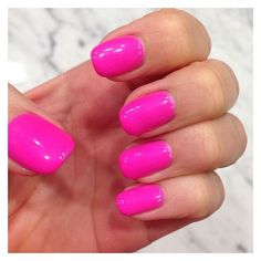 Pink Shellac Nails, Bright Gel Nails, Pink Shellac, Hot Pink Nail Polish, Pink Nail Colors, Fest Outfits, Pink Gel