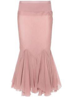 Rick Owens Divine Bias Straight Skirt - Farfetch Bias Skirt, Denim Outerwear, City Dress, Straight Skirt, Pink Silk, Ulla Johnson, Rick Owens, Diane Von Furstenberg, Dusty Pink