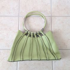 Gorgeous Handbag! Brand New, Never Been Used. Has 3 Pockets Inside, One That Is Zippered. Very Roomy. Measures 17 Inches Across, 9 Inches From Top To Bottom (Not Including Handle), Bottom Width Is 4.75 Inches. Green Shoulder Bag For Formal Spring Occasions, Green Boutique, Purse Boutique, Ladies Boutique, Green Bag, Inside Pocket, Bucket Bag, Bag Lady, Purse