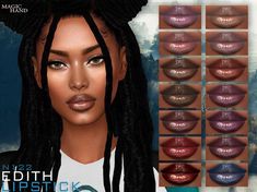 Sims 4 Glossy Lips, The Sims 4 Black Cc, Sims 4 Black Cc, Pc Sims 4 Cc, Sims 4 Lipstick, Sims 4 Mods Accessories, Sims Makeup, Sims 4 Tattoos, Sims 4 Makeup