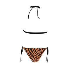 Unleash your wild side with our Tiger Print High Waisted Bikini Set. Designed with an animal stripe print and high waist bottom, this swimsuit flatters your figure while making a fierce statement. The triangle padded halter top adds support and style. Available in plus sizes for all ladies.- 85% Polyester and 15% spandex, double layered fabric, for women, All-over Printing.- 5.75 Oz. Personalized and stylish for fashion women. - Padding bra and sexy bikini bottom included. Features a front buckl Triangle Bathing Suit, Flattering Swimsuits, Womens Bathing Suits, High Waist Bottoms, Plus Size Swimsuits, Boring Clothes, Tiger Print, Women Swimsuits, Custom Clothes