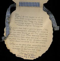 an ornament with a poem written in cursive writing on the front