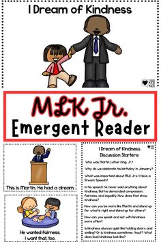 Learn about MLK Jr. and his I Have a Dream Speech with this Martin Luther King Jr. Day Emergent Reader. Kids can learn about the concepts MLK Jr. fought for in easy to understand words and pictures that will make sense to them.