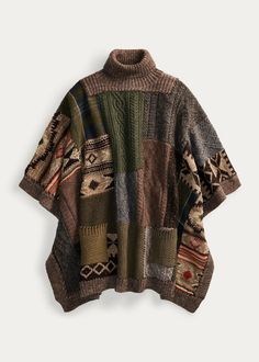 Home FAQ Policies About Us Contact Us   Ralph Lauren RRL Patchwork Poncho Sweater M/L New                                                      Description Brand: Ralph Lauren RRL Style: Patchwork Turtleneck Poncho Size: XS/S Color: Olive Tan Multi Material: 44% Wool/34% Alpaca Hair/9% Linen/7% Lambswool/6% Other Condition: New with Tags Retail Price:  $1600 Patchwork turtleneck poncho crafted from a blend of wool, alpaca, and linen. Features decorative stitches and a collection of knit patches. Wool Patchwork, Poncho Pullover, Decorative Stitches, Turtleneck Poncho, Ideal Wardrobe, Pullover Outfit, Clothing Inspiration, Poncho Sweater, Knit Hat