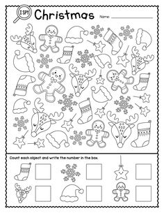 christmas themed worksheet for kids