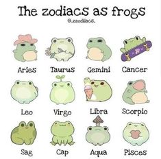 the zodiacs as frogs are depicted in this poster