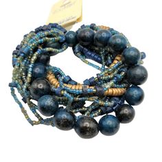 Esmor Aqua Blue & Gold Bead Peacock Multi Strand Stretch Bracelet Nwt. Brand New W Tag. Boho Color, Colorful Boho, Multi Strand, Stretch Bracelet, Gold Beads, Aqua Blue, Stretch Bracelets, Womens Jewelry Bracelets, Blue Gold