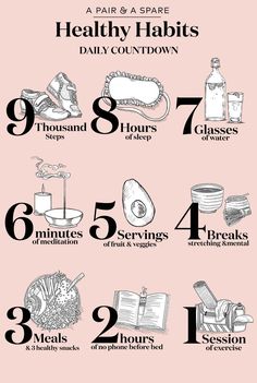 30 Incredibly Helpful Charts To Help You Keep Emotional Wellbeing In Check | Bored Panda Daily Countdown, Trening Fitness, Healthy Lifestyle Habits, Vie Motivation, Lifestyle Habits, Self Care Activities, Good Habits, Self Improvement Tips, Fitness Quotes