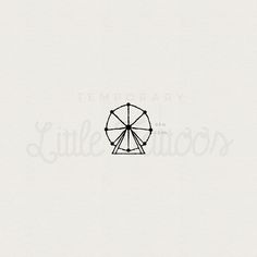 a black and white photo of a ferris wheel on a white background with the words, little library