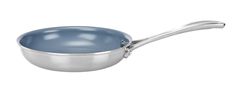 an empty pan with a handle on a white background