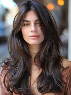 Trendy Layered Haircuts for Long Hair 2024 Long Layered Haircuts For Volume, Long Messy Layers Haircut, Modern Layered Haircuts Long, Layers Brunette Long Hair, Layered Longer Hair, Dark Hair Haircut Long Layered, Medium Length Long Layered Hair, 90 Layered Haircut Long, Womens Long Haircuts