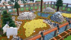 an animal park is shown in this minecraft project