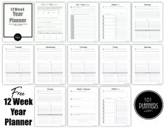 Conquer Your Year Free 12 Week Printable Planner 12 Week Planner, 12 Week Year Planner, Planner Ideas Weekly, Planner For School, Free Monthly Planner, 12 Week Year, Planner For Moms, Template Study, Planner Goals