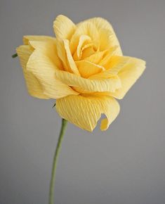 a single yellow rose is in a vase