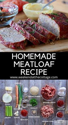 homemade meatloaf recipe on a cutting board