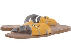 Salt Water Sandal by Hoy Shoes Classic Slide (Big Kid/Adult) | Zappos.com Saltwater Sandals, Shoe Crafts, Water Sandals, Shoes Classic, Friendly Design, Salt And Water, Brass Buckle, Beach Wears, Casual Sandals