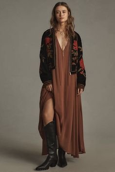 Anthropologie Fall 2022, Anthropologie Coats, Embroidered Jacket Outfit, Anthropologie Aesthetic, Venus In Pisces, Dramatic Dresses, Paisley Jacket, Rocker Chic, Velvet Jacket