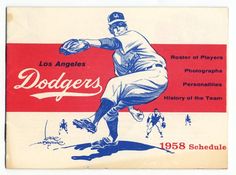 the los angeles dodgers baseball team is depicted in this vintage advertisement for their game against the san francisco giants