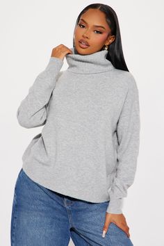 Available In Grey, Black, Olive, Taupe, And Purple. Pullover Sweater Long Sleeve Turtle Neck Ribbed Hem 97% Polyester 3% Spandex Imported | Snow Day Turtleneck Sweater in Grey size 1X by Fashion Nova Purple Pullover, Black Olive, Snow Day, Women Hoodies Sweatshirts, Sweater Long Sleeve, Sweater Black, Grey Fashion, Grey Sweater, Turtleneck Sweater