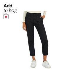 in stock Fall Elevated Casual Cargo Style Bottoms, High Rise Bottoms With Side Pockets For Fall, Casual High Rise Pants With Hip Pockets, Fall Cargo Pants For Elevated Casual With Belt Loops, Elevated Casual Tapered Leg Cargo Pants, Casual High-rise Pants With Side Pockets, Mid-rise Utility Bottoms For Elevated Casual, Mid-rise Pants With Side Pockets For Elevated Casual, Casual Cuffed Ankle Jeans For Fall