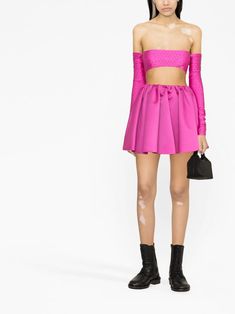 THE ANDAMANE rhinestone-embellished Cropped Top - Farfetch Versace Outfit, Yoko London, Line Skirt, Cropped Top, A Line Skirt, Coat Dress, A Line Skirts, Denim Dress, Size Clothing