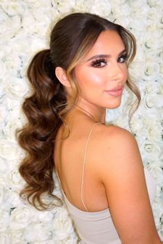 Ponytail Bridal Hair Veil, Mexico Hairstyles, High Pony Wedding Hair, High Updo Hairstyles, Pony Tailed Hairstyle, Bridesmaid Ponytail, Prom Ponytail Hairstyles, Wedding Ponytail Hairstyles, Long Ponytail Hairstyles