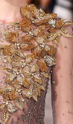 Haute Couture Embroidery, Haute Couture Details, Fantasy Dresses, Couture Embroidery, Georges Hobeika, Couture Details, Rhinestone Bead, Gorgeous Gowns, Fall 2016