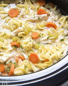 slow cooker chicken noodle soup in the crock pot