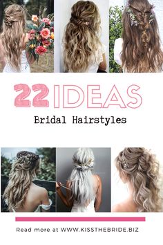 Beach Wedding Hair With Flower, Beach Bride Hair Down, Bridal Hair With Hair Vine, How To Bridal Hair, Boho Bridal Hair Down, Boho Beach Wedding Hair, Bride Hair Half Up, Bride Hairstyles Boho, Elegant Hairstyles For Prom