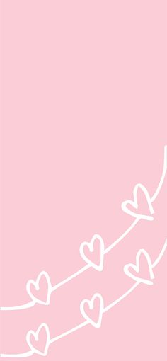 a pink background with white hearts on a line and the words love is in the air